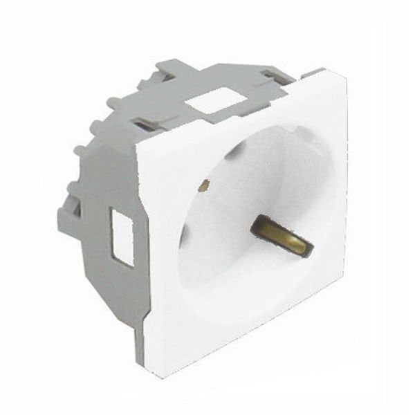 EARTH SOCKET (SCHUKO TYPE) - 2 MOD WHITE image 1