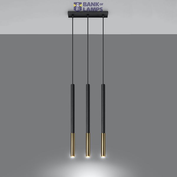 HANGING LAMP MOSAIC 3L BLACK/GOLD G9 3X40W IP20 image 6