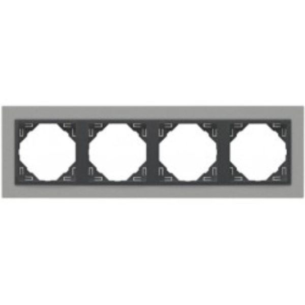 FOUR-GANG FRAME ALUMINIUM/GRAY image 1
