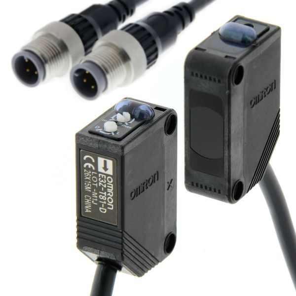Photoelectric sensor, rectangular housing, red LED, through-beam, 10 m image 2
