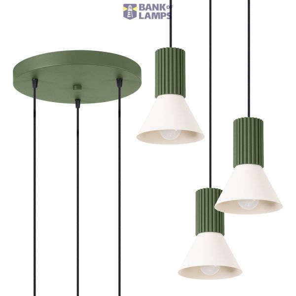 Pendant lamp ESTRIA 3P beige/olive green image 2