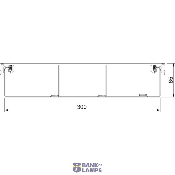 Flushfloor trunking unit blank 2400x300x65 Steel Strip galvanised image 2