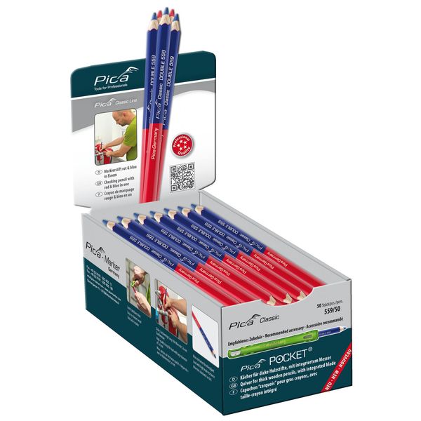 Pica 50 pcs 559 Double pencil red/blue 17.5 cm image 4