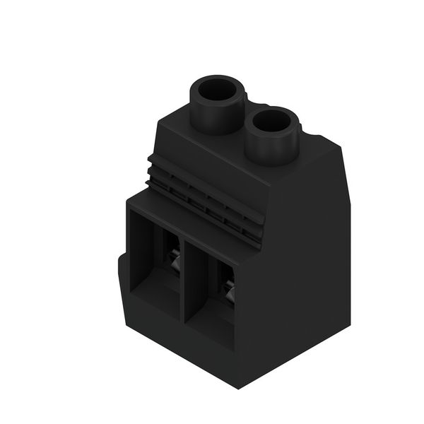 Printed circuit board terminals, 15.00 mm, Number of poles: 2, 90°, Solder pin length (l): 4.5 mm, tinned, black, Clamping yoke connection, Clamping range, max. : 50 mm², Box image 3