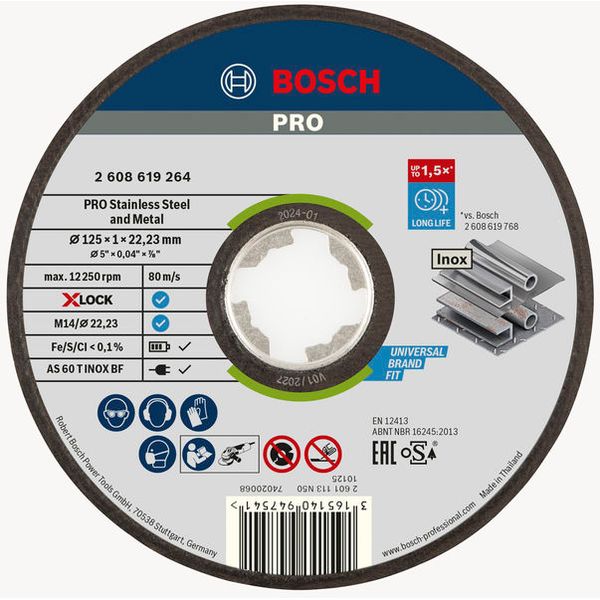 X-LOCK Expert for Inox+Metal 125x1x22.23 Straight Cutting image 1
