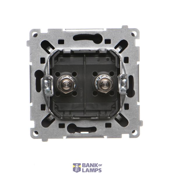 Double 2-pole switch, 16AX, champagne matt image 1