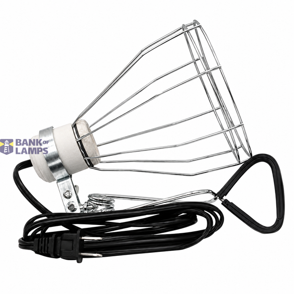 Clamp Heat Lamp Fixture, Steel Cage Wire, Max 150W image 1