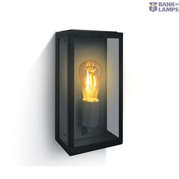 BLACK WALL LIGHT 12W E27 IP43 image 1