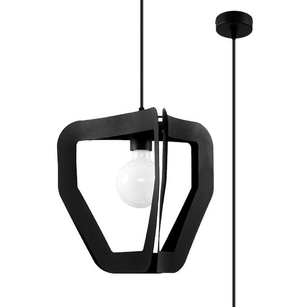 HANGING LAMP TRES BLACK E27 1X60W IP20 image 1