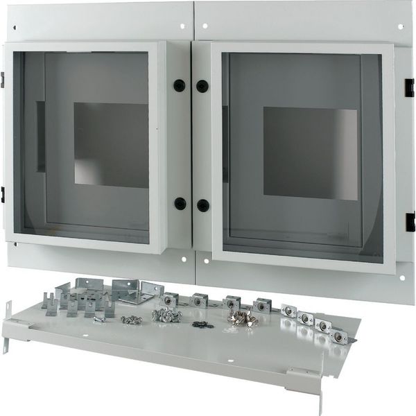 XM2N44W10C-55-XR Front plate, 2xNZM4, 4p, withdrawable + remote operator, W=1000mm, IP55, grey image 3