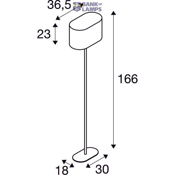 SOPRANA OVAL SL-1 floor lamp, E27, max. 60W, black textile image 4