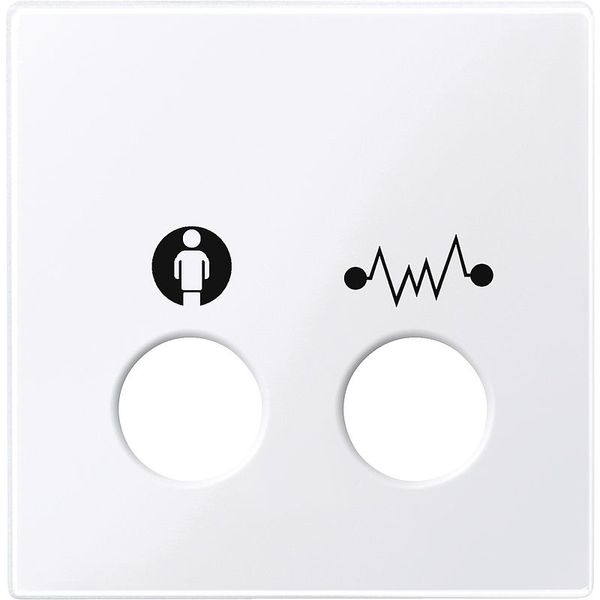 Central plate for call unit as diagnostic/plug contact, active white glossy, System M image 1