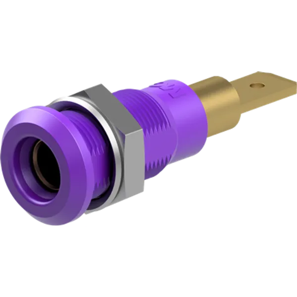 4 mm socket, plug-in connection, mounting Ø 8.1 mm, purple, 64.3040-26 image 1