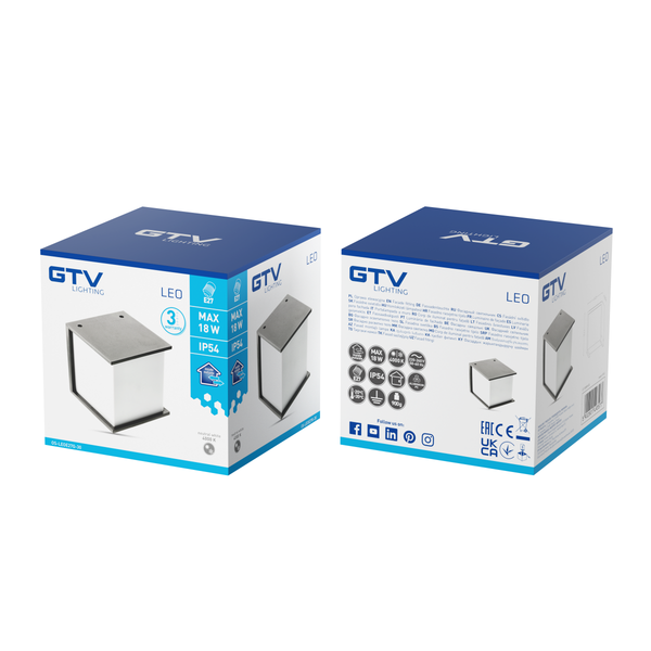 Facade luminaire LEO, E27, max. 18 W, IP54, graphite image 2