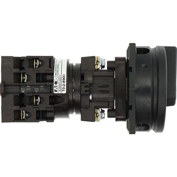 T0-2-8900/V/SVB-SW Main switch, T0, 20 A, rear mounting, 2 contact unit(s), 3 pole + N, STOP function, With black rotary handle and locking ring, Lockable in the 0 (Off) image 3