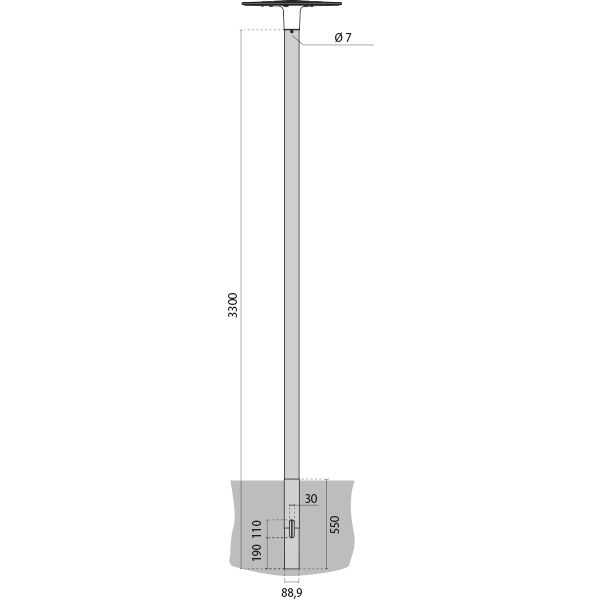 SPILLO MAST + GROUND PIECE D90 H3300 ANTR image 2