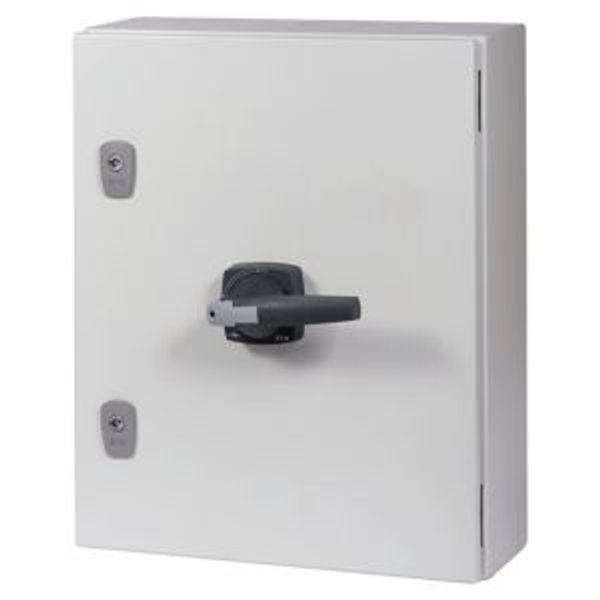 DMV-400/3/SE5/P-G Switch-disconnector, DMV, 400 A, 3 pole, STOP function, with grey knob, in steel enclosure, 11 mm connection bore image 3