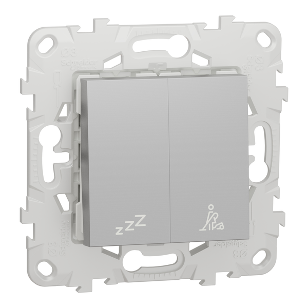 NEW UNICA Do Not Disturb/Clean Need Push Button Switch, ALUMINIUM image 1