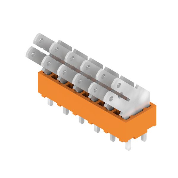 Printed circuit board terminals, 5.00 mm, Number of poles: 6, 135°, Solder pin length (l): 3.5 mm, tinned, orange, Flat-blade connection, Box image 4