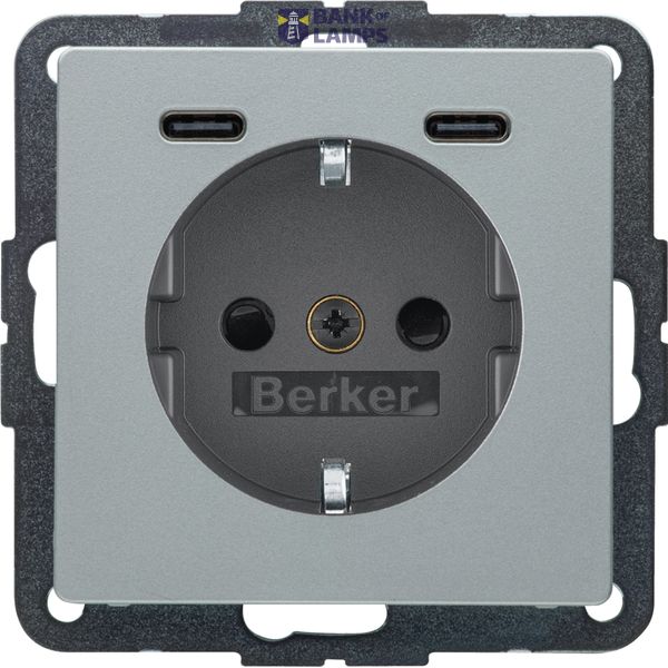 WCD RA, 2 x USB C (PD), berker Q.1/Q.3/Q.7 aluminium soft finish image 1