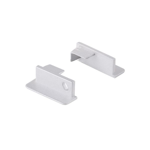 End cap for VE with hole right, silver color, 1pc image 1