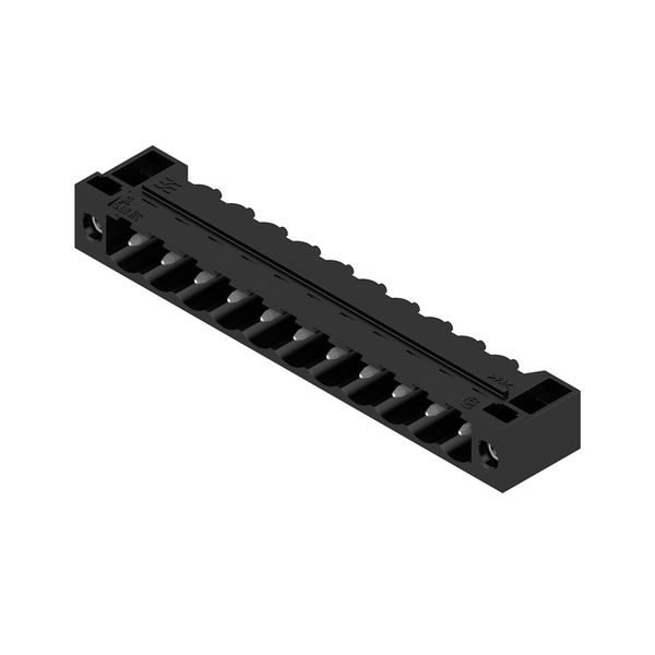 PCB plug-in connector, male header, Flange, THT solder connection, 5.08 mm, Number of poles: 11, 90°, Solder pin length (l): 3.2 mm, tinned, black, Box image 4