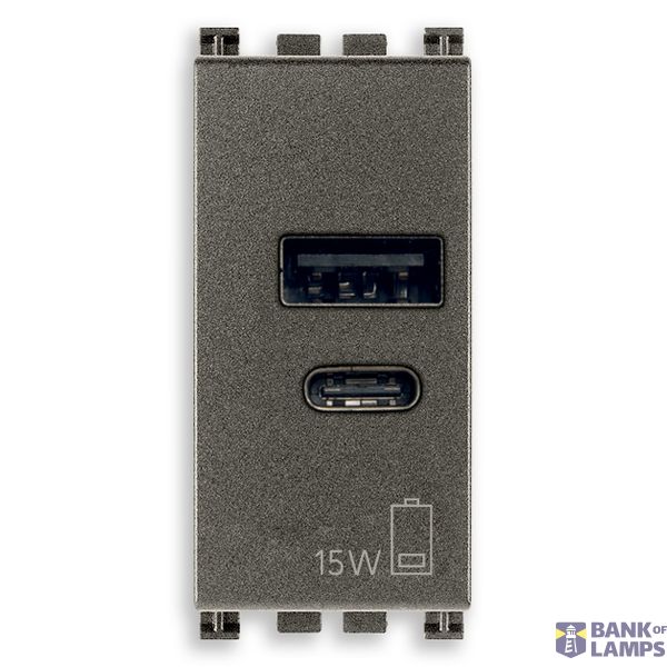 A+C-USB power unit 15W 5V 1M Metal image 1
