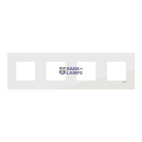 Frame 4-gang / 2+2+2+2-modules - ABB logo - S - Tacteo White image 1