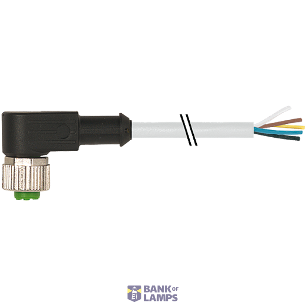 M12 female 90° A-cod. with cable PVC 5x0.34 gy 30m image 1