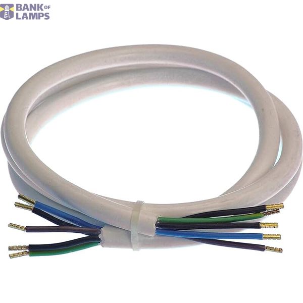 'Cord for grills or ovens 3,0m H05VV-F 5G1,5 white both cable ends with 50m stripped sheath' image 1
