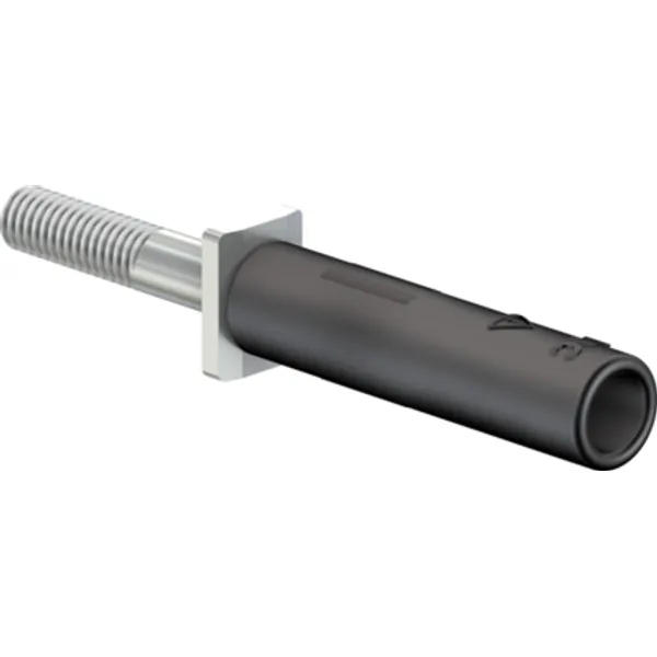 Screw-in adapter, 4 mm socket to screw connection, black, CAT II, 24.0168-21 image 1