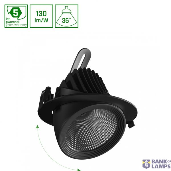 SAL SILENA 2 830 27W 230V 36deg Black MESH image 1