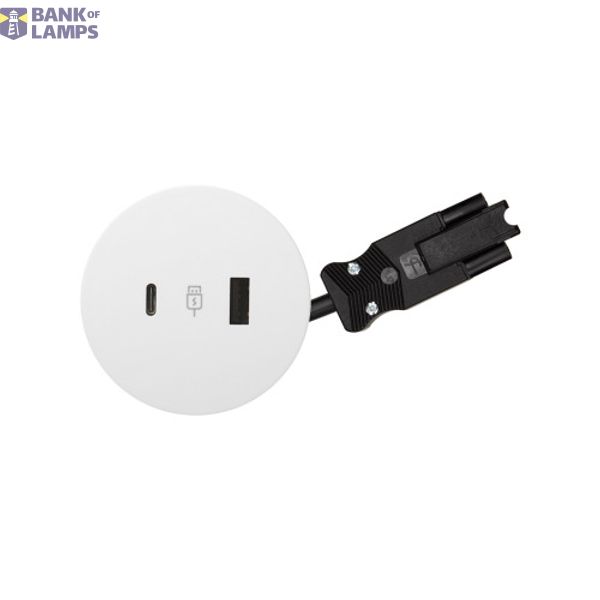 Furniture charger USB-A+C 18W, Simon 400 Flash 60, 5V, 3.1A, 20 cm cable; Wieland quick connector, white, Power: A+C: 18,0W (9,0V/2A), USB type A; USB type C image 1
