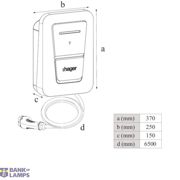 Witty Pro charging station cable 6.5m 22kW MID OCPP, compatible LLM XEM5x0 image 3
