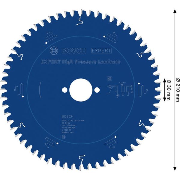 EXPERT for High Pressure Laminate, 210 x 30mm, T60 image 1
