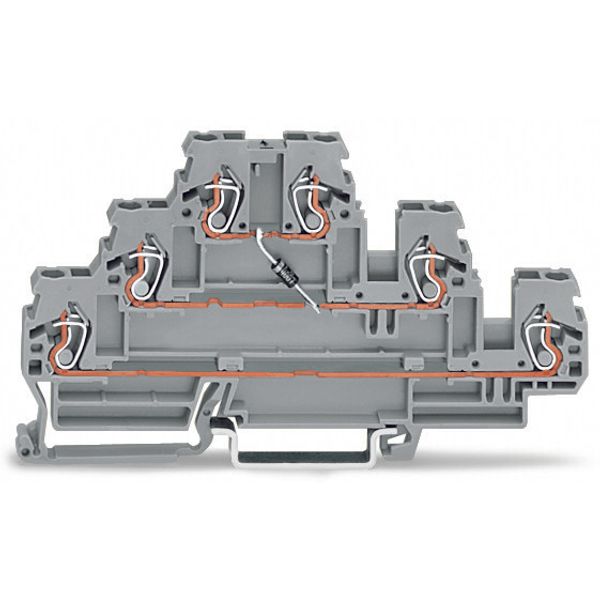 Component terminal block triple-deck with 2 diodes 1N4007 gray image 1