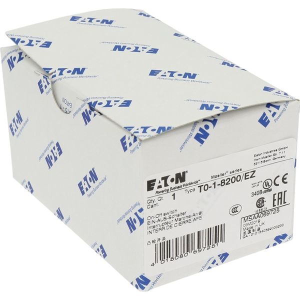 T0-1-8200/EZ On-Off switch, 1 pole, 20 A, 90 °, center mounting image 6