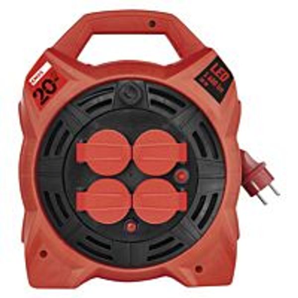 EMOS Extension lead 230/13A 4-pole with drum 20m+refl. image 1