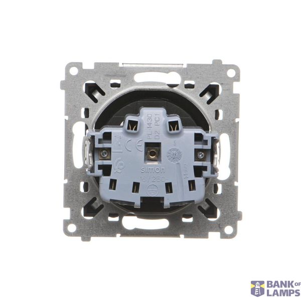 Double socket outlet with earthing and current phase constancy, black matt, 16A image 1