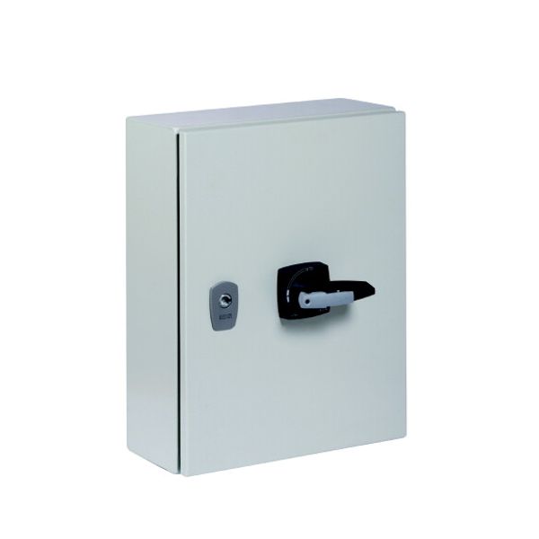 DMM-160/3/SE4/P-G Switch-disconnector, DMM, 160 A, 3 pole, STOP function, with grey knob, in steel enclosure image 3