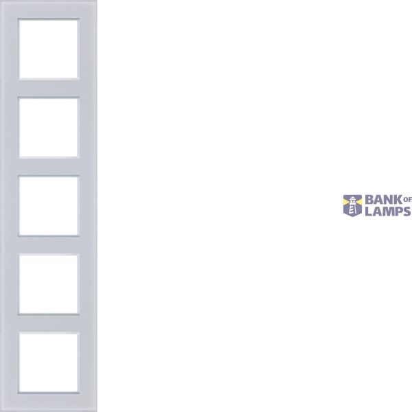 Cover frame 5-way, A.8, light white matte glass image 1