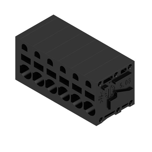 Printed circuit board terminals, 5.08 mm, Number of poles: 6, 90°, Solder pin length (l): 3.5 mm, tinned, black, PUSH IN without actuator, Clamping range, max. : 2.5 mm², Box image 2