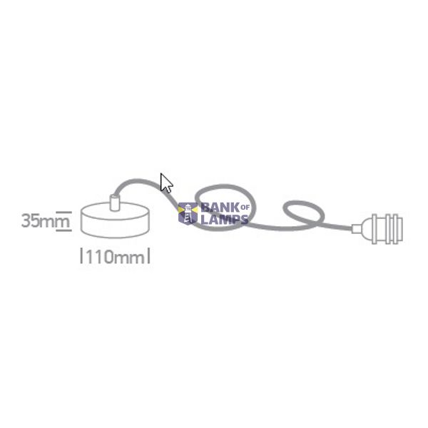 BRUSHED BRASS E27 ROPE WIRE 2m SUSPENSION image 2