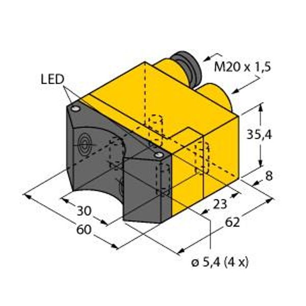 Inductive Sensor Dual Sensors with Extended Temperature Range   NI4-DSU35TC-2Y1X2/S97 image 1