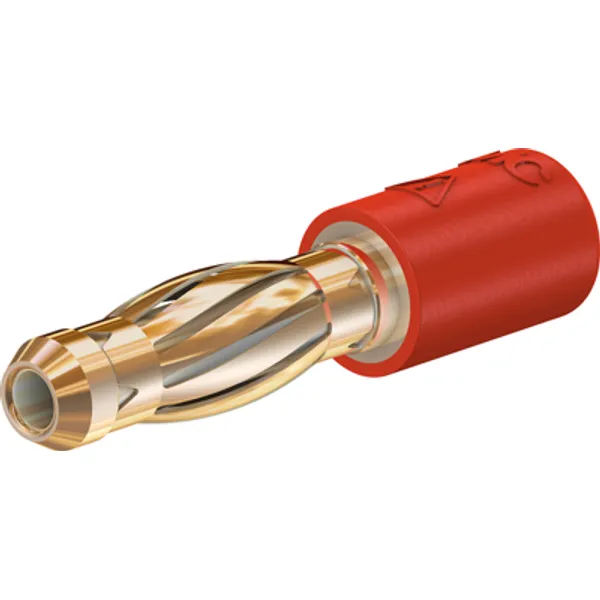Reducer adapter, 2 mm plug to 2 mm socket, red, CAT II, 24.0106-22 image 1