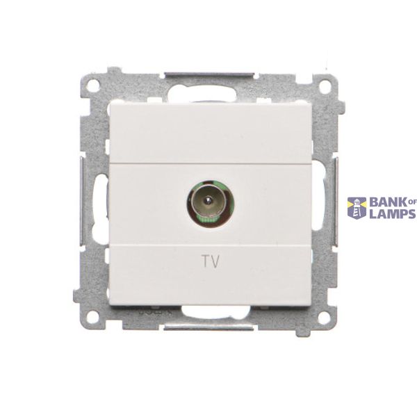 Single TV socket final, module, white matt image 1