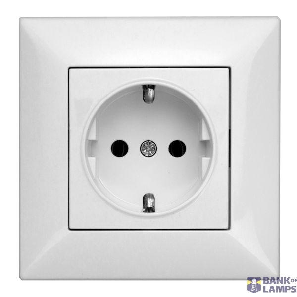Socket outlet, complete, white, cage clamps image 1