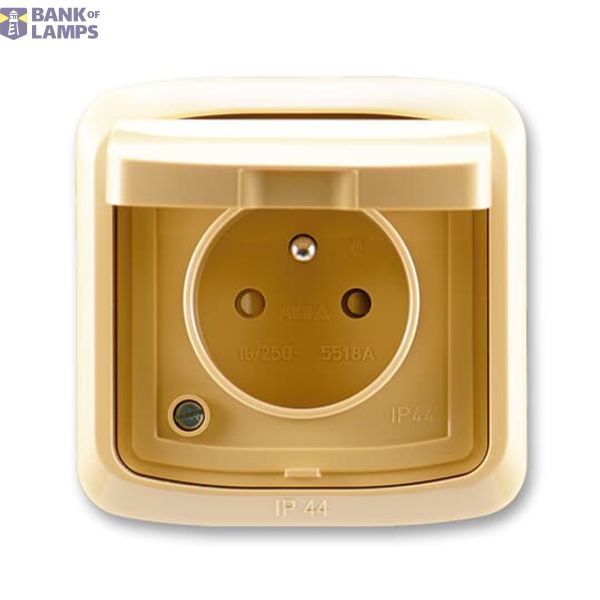 5518A-2999 D Single socket. with shutters, lid, frame, with claws, IP44 image 1