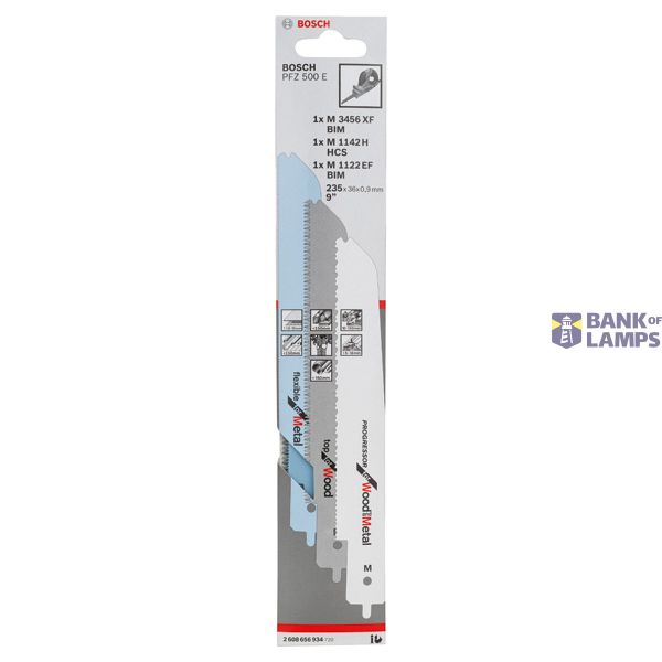 3-piece jigsaw blade set for Bosch Multisaw PFZ 500 EM 1142 H; M 3456 XF; M 1122 EF 3 pcs. image 2