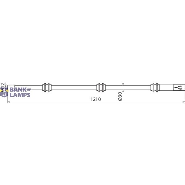 Insulating element f. PHE4 w. plug-in coupling D 30mm L 1210mm image 2